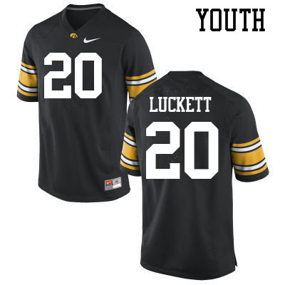 Youth #20 Keontae Luckett Iowa Hawkeyes College Football Jerseys Sale-Black